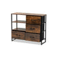 Baxton Studio Hakan Modern Industrial Walnut Brown Finished Wood and Black Metal 4-Drawer Storage Cabinet | Cabinets | Modishstore - 3