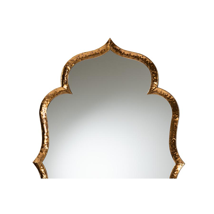 Baxton Studio Arabeth Modern and Contemporary Gold Finished Metal Accent Wall Mirror | Mirrors | Modishstore - 2