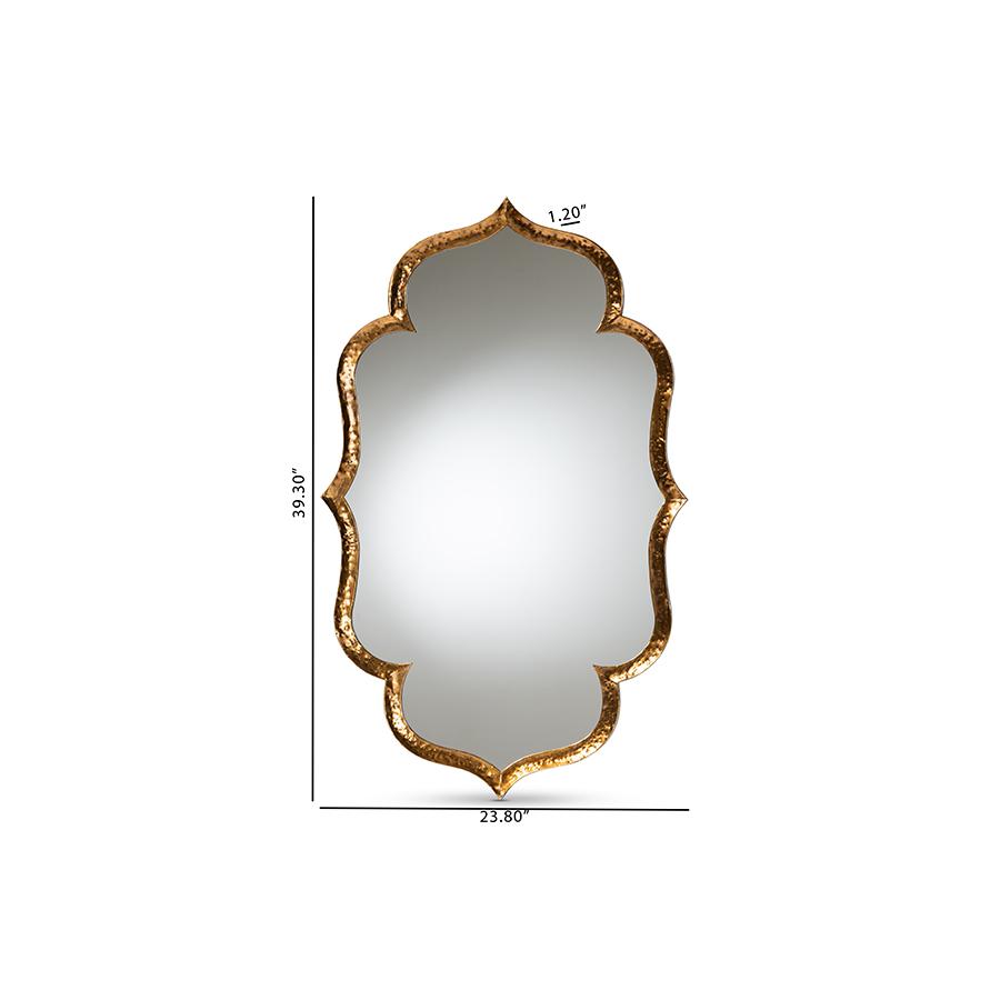 Baxton Studio Arabeth Modern and Contemporary Gold Finished Metal Accent Wall Mirror | Mirrors | Modishstore - 4