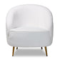 Baxton Studio Urian Modern and Contemporary White Boucle Upholstered and Gold Finished Metal Accent Chair | Accent Chairs | Modishstore - 2