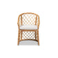 Baxton Studio Orchard Modern Bohemian White Fabric Upholstered and Natural Brown Rattan Dining Chair | Dining Chairs | Modishstore - 3