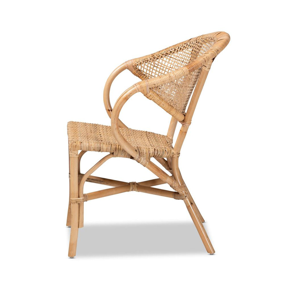 Baxton Studio Varick Modern Bohemian Natural Brown Finished Rattan Dining Chair | Dining Chairs | Modishstore - 4