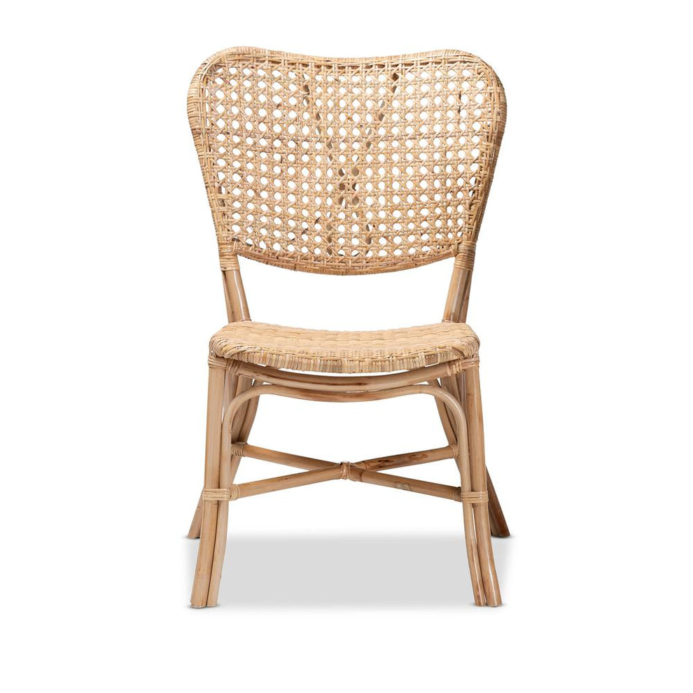 Baxton Studio Nadira Modern Bohemian Natural Brown Finished Rattan Dining Chair | Dining Chairs | Modishstore - 3