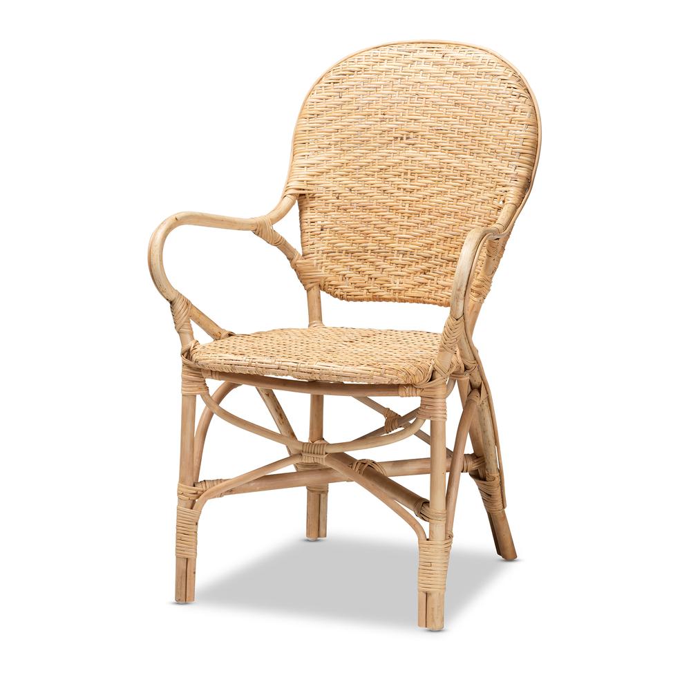 Baxton Studio Genna Modern Bohemian Natural Brown Finished Rattan Dining Chair | Dining Chairs | Modishstore