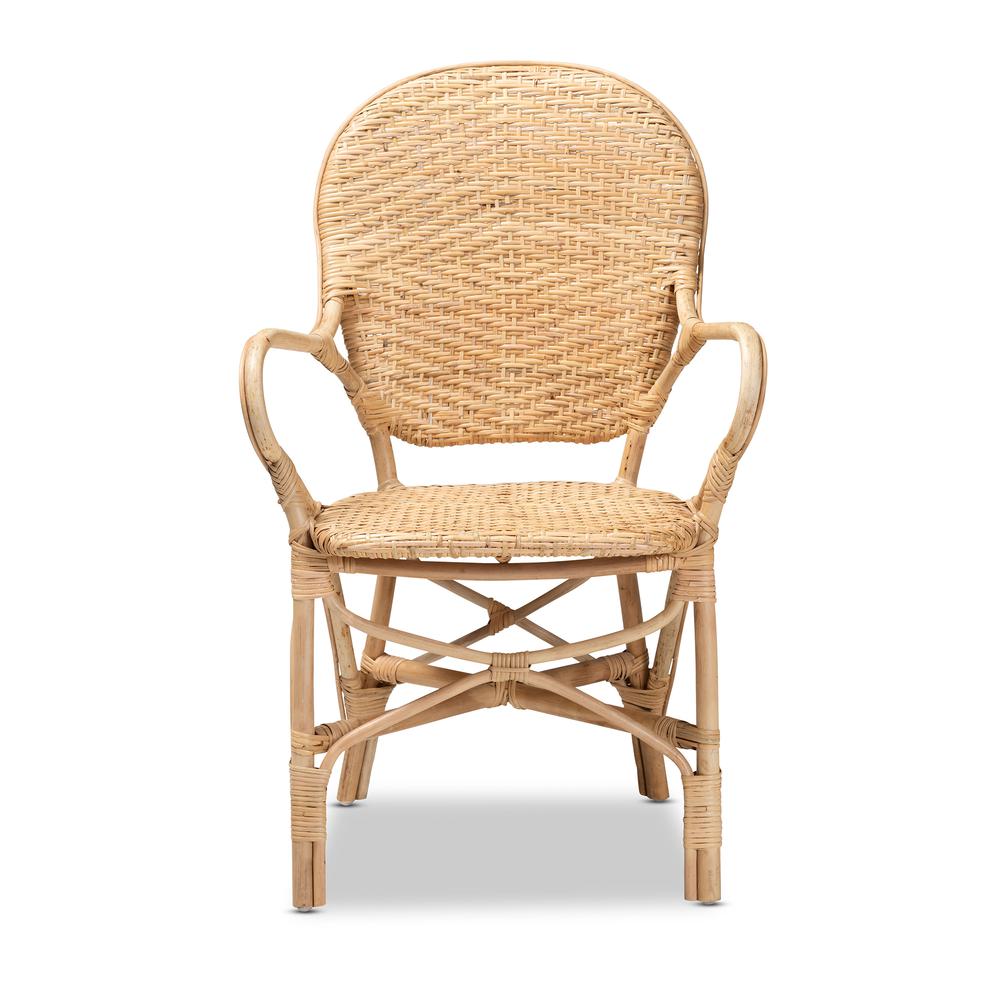 Baxton Studio Genna Modern Bohemian Natural Brown Finished Rattan Dining Chair | Dining Chairs | Modishstore - 3