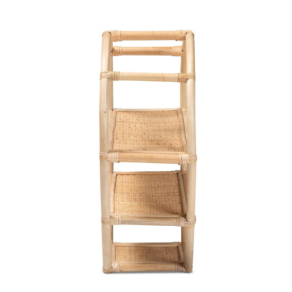 Baxton Studio Ruana Modern Bohemian Natural Brown Finished Rattan 3-Tier Display Shelf | Shelves & Shelving Units | Modishstore - 4