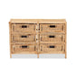 Baxton Studio Dariana Modern Bohemian Natural Brown Rattan 6-Drawer Storage Cabinet | Cabinets | Modishstore - 3