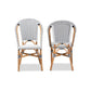 Baxton Studio Genica Classic French Black and White Weaving and Natural Brown Rattan 2-Piece Dining Chair Set | Dining Chairs | Modishstore - 2