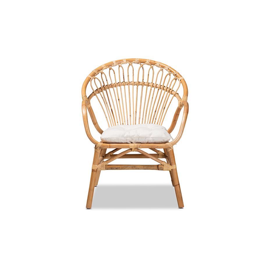 Baxton Studio Benicia Modern Bohemian Natural Brown Rattan Dining Chair | Dining Chairs | Modishstore - 2