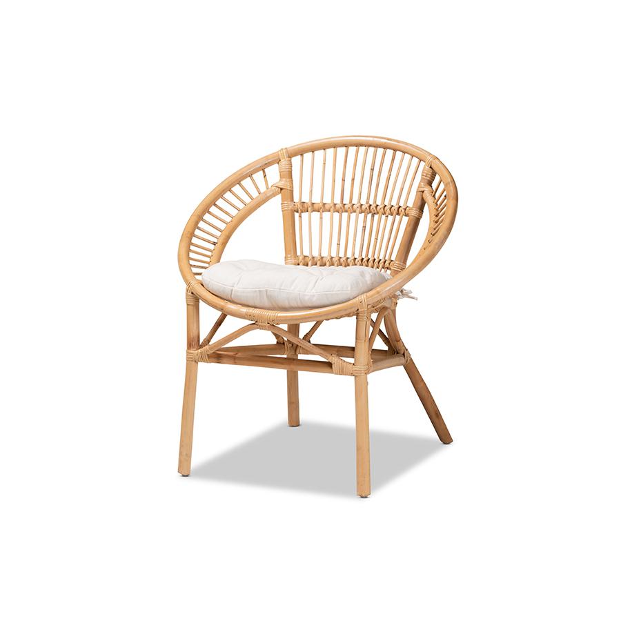 Baxton Studio Adrina Modern Bohemian Natural Brown Rattan Dining Chair | Dining Chairs | Modishstore