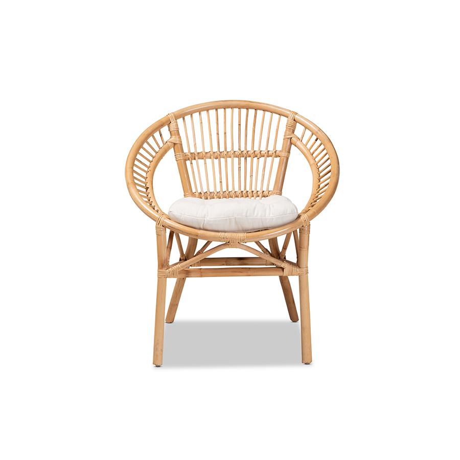 Baxton Studio Adrina Modern Bohemian Natural Brown Rattan Dining Chair | Dining Chairs | Modishstore - 2