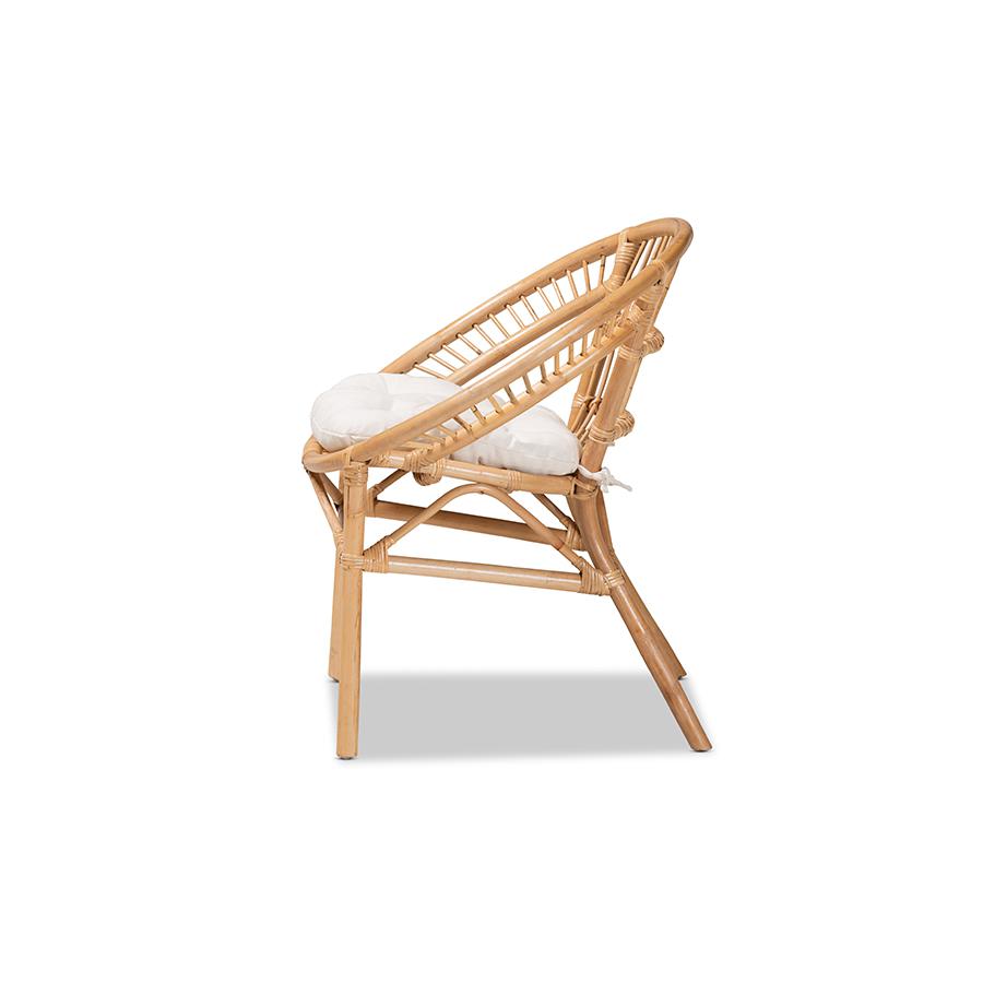 Baxton Studio Adrina Modern Bohemian Natural Brown Rattan Dining Chair | Dining Chairs | Modishstore - 3