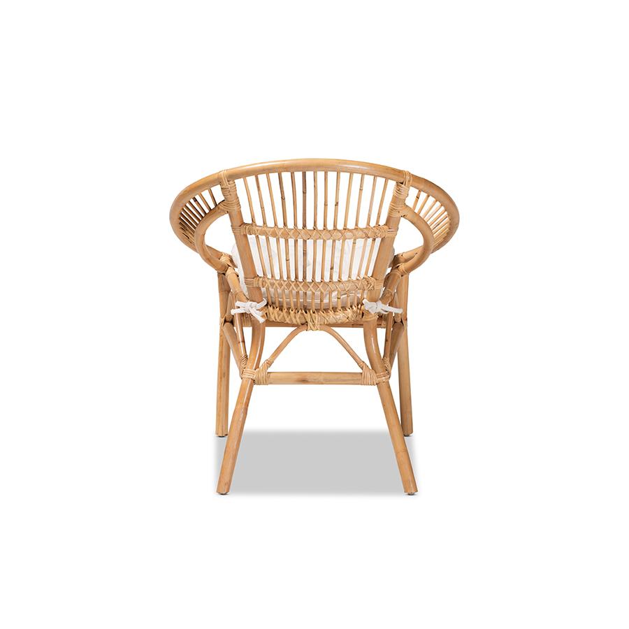 Baxton Studio Adrina Modern Bohemian Natural Brown Rattan Dining Chair | Dining Chairs | Modishstore - 4