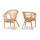 Baxton Studio Alleta Modern Bohemian Natural Brown Rattan 2-Piece Dining Chair Set | Dining Chairs | Modishstore