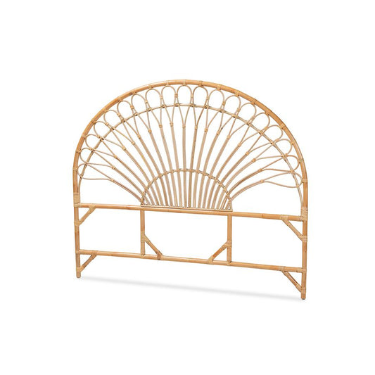 Baxton Studio Devereaux Modern Bohemian Natural Brown Rattan Queen Size Standalone Headboard | Headboards | Modishstore