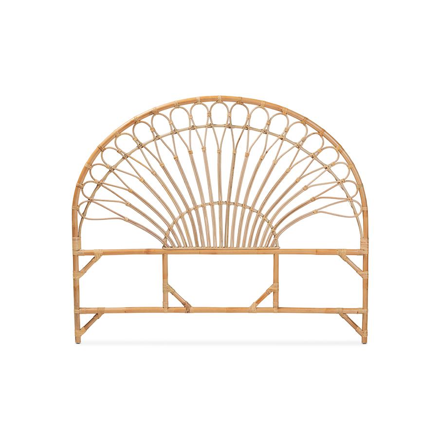 Baxton Studio Devereaux Modern Bohemian Natural Brown Rattan Queen Size Standalone Headboard | Headboards | Modishstore - 2