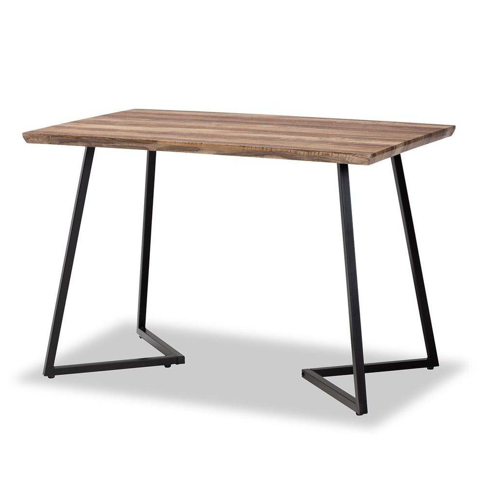 Baxton Studio Roana Modern and Contemporary Walnut Brown Finished Wood and Black Metal 5-Piece Dining Set | Dining Sets | Modishstore - 3