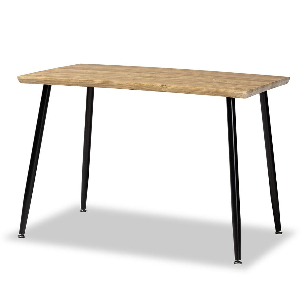 Baxton Studio Gianetta Mid-Century Modern Oak Brown Finished Wood and Black Metal 5-Piece Dining Set | Dining Sets | Modishstore - 3