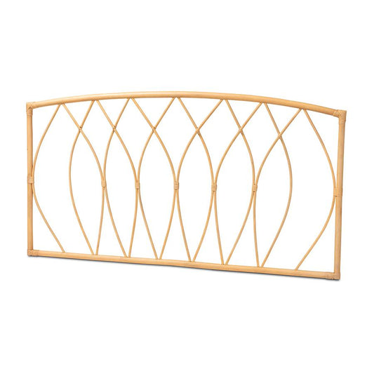 Baxton Studio Halia Modern Bohemian Natural Brown Rattan Queen Size Wall-mount Headboard | Headboards | Modishstore