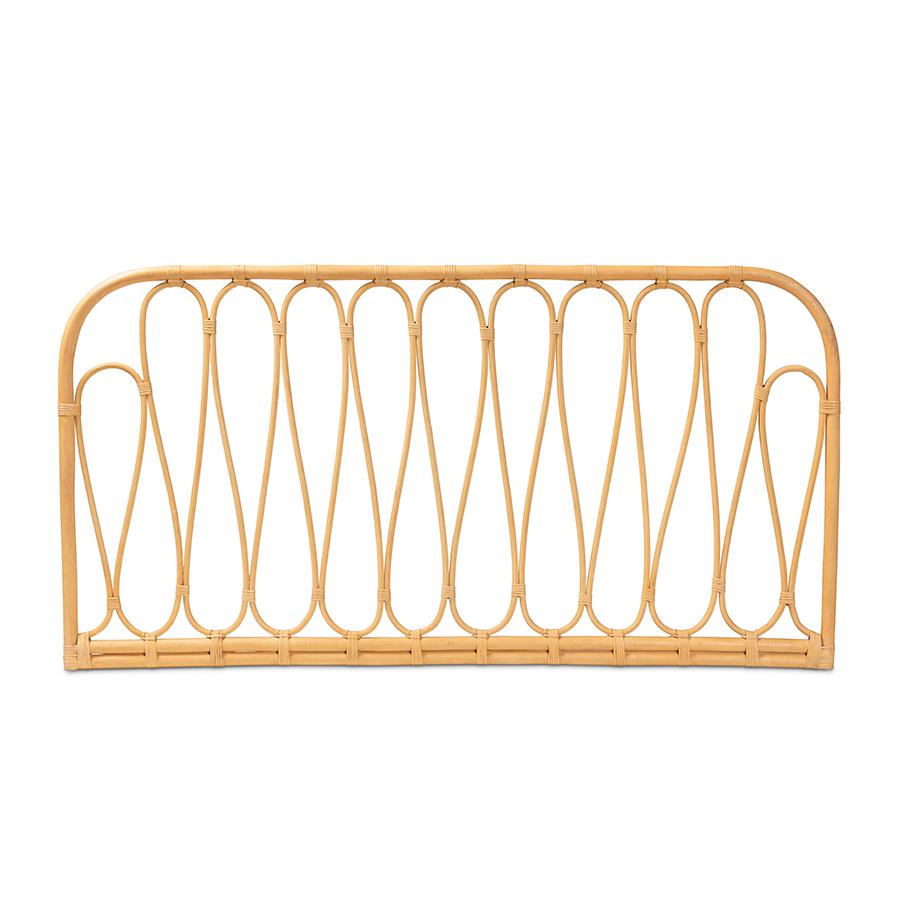 Baxton Studio Carrick Modern Bohemian Natural Brown Rattan Queen Size Wall-mount Headboard | Headboards | Modishstore - 2