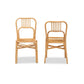 Baxton Studio Ivora Modern Bohemian Natural Brown Rattan 2-Piece Dining Chair Set | Dining Chairs | Modishstore - 2