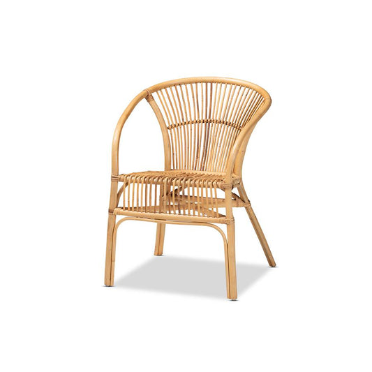 Baxton Studio Murai Modern Bohemian Natural Brown Rattan Dining Chair | Dining Chairs | Modishstore