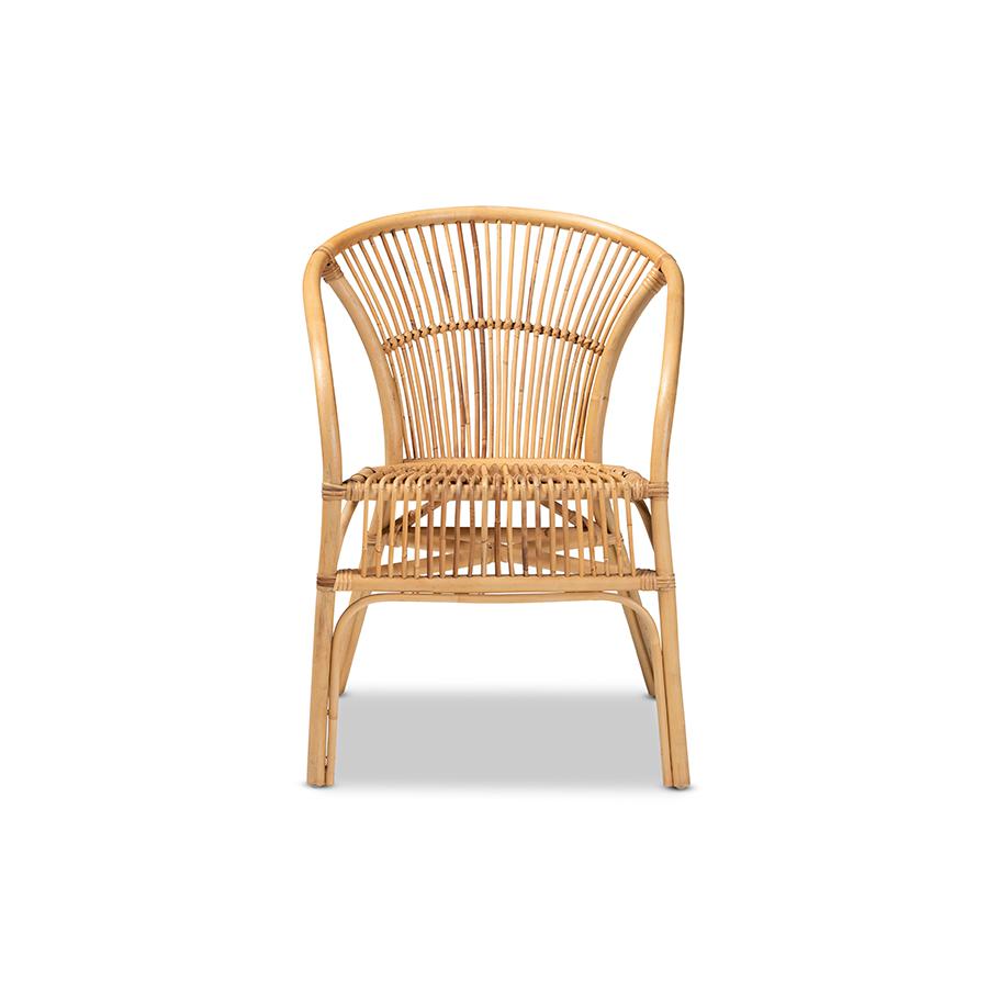 Baxton Studio Murai Modern Bohemian Natural Brown Rattan Dining Chair | Dining Chairs | Modishstore - 2