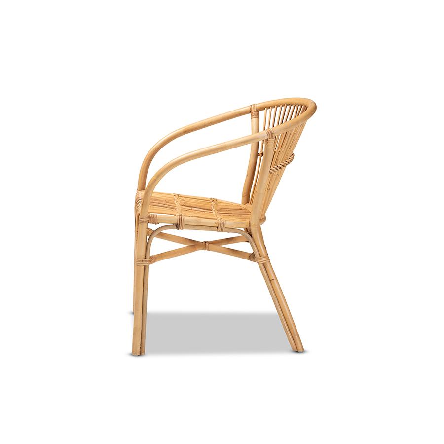 Baxton Studio Murai Modern Bohemian Natural Brown Rattan Dining Chair | Dining Chairs | Modishstore - 3