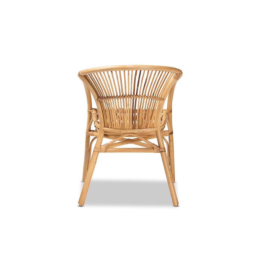 Baxton Studio Murai Modern Bohemian Natural Brown Rattan Dining Chair | Dining Chairs | Modishstore - 4