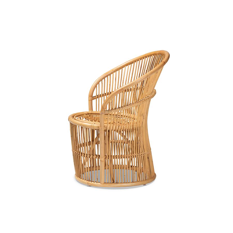 Baxton Studio Narva Modern Bohemian Natural Brown Rattan Accent Chair | Accent Chairs | Modishstore - 3