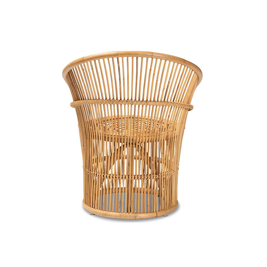 Baxton Studio Narva Modern Bohemian Natural Brown Rattan Accent Chair | Accent Chairs | Modishstore - 4