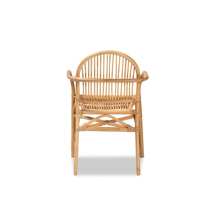 Baxton Studio Tugera Modern Bohemian Natural Brown Rattan Dining Chair | Dining Chairs | Modishstore - 4