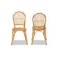 Baxton Studio Wina Modern Bohemian Natural Brown Rattan 2-Piece Dining Chair Set | Dining Chairs | Modishstore - 2