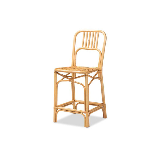 Baxton Studio Ivora Modern Bohemian Natural Brown Rattan Counter Stool | Counter Stools | Modishstore