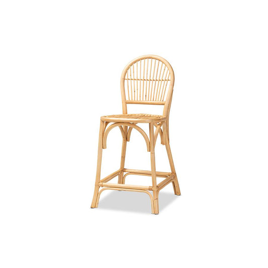 Baxton Studio Wina Modern Bohemian Natural Brown Rattan Counter Stool | Counter Stools | Modishstore