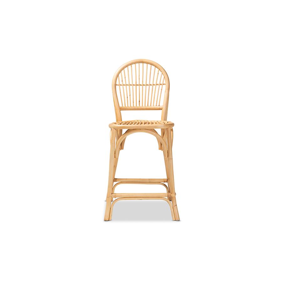 Baxton Studio Wina Modern Bohemian Natural Brown Rattan Counter Stool | Counter Stools | Modishstore - 2