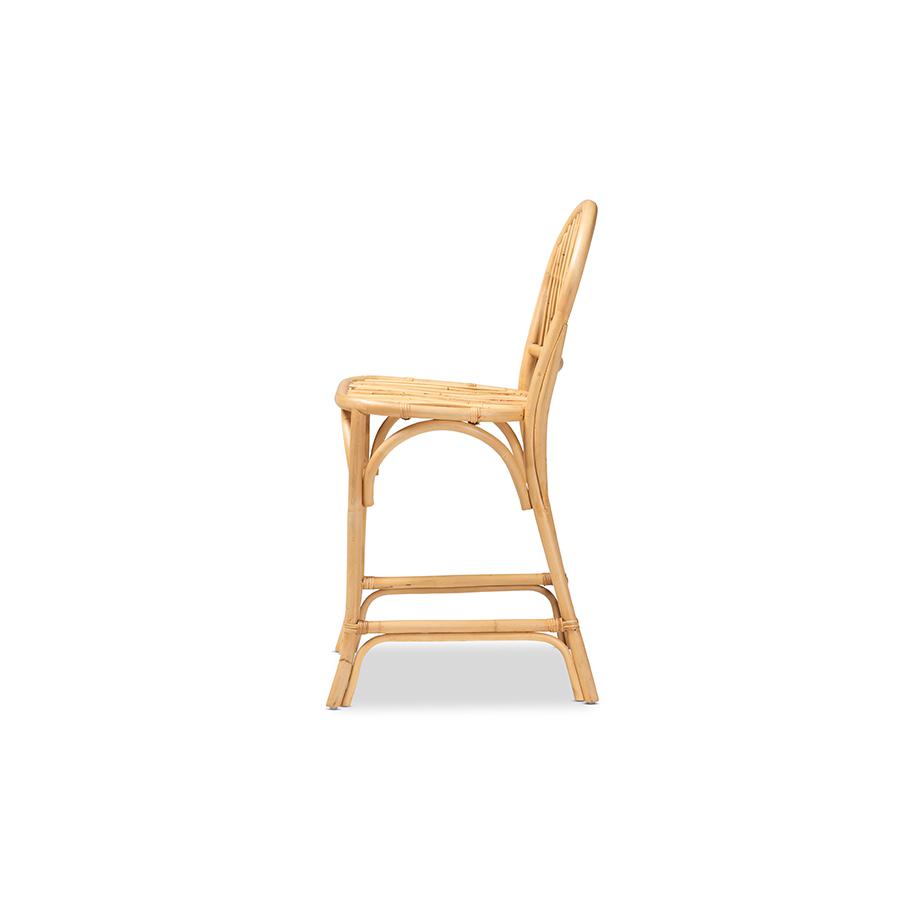 Baxton Studio Wina Modern Bohemian Natural Brown Rattan Counter Stool | Counter Stools | Modishstore - 3