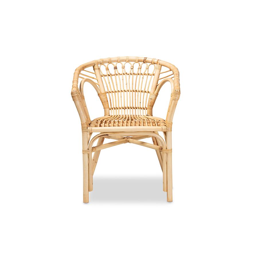 Baxton Studio Kaka Modern Bohemian Natural Brown Rattan Dining Chair | Dining Chairs | Modishstore - 2