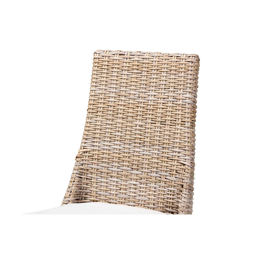 Baxton Studio Toby Modern Bohemian Grey Rattan 2-Piece Dining Chair Set | Dining Chairs | Modishstore - 4