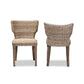 Baxton Studio Enver Modern Bohemian Grey Rattan and Brown Wood 2-Piece Dining Chair Set | Dining Chairs | Modishstore - 2