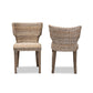Baxton Studio Enver Modern Bohemian Grey Rattan and Brown Wood 2-Piece Dining Chair Set | Dining Chairs | Modishstore - 2