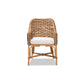 Baxton Studio Kyle Modern Bohemian Natural Brown Woven Rattan Dining Arm Chair with Cushion | Dining Chairs | Modishstore - 2