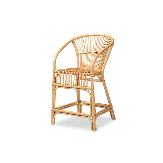 Baxton Studio Murai Modern Bohemian Natural Brown Rattan Counter Stool | Counter Stools | Modishstore