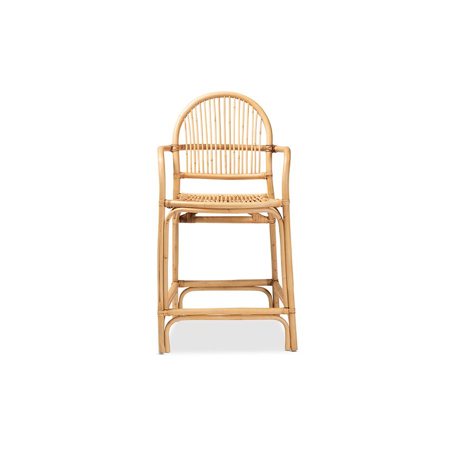 Baxton Studio Tugera Modern Bohemian Natural Brown Rattan Counter Stool | Counter Stools | Modishstore - 2