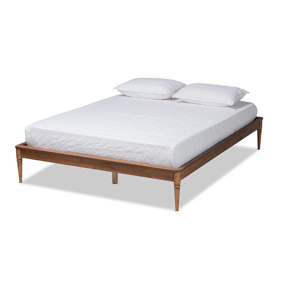 Baxton Studio Tallis Classic and Traditional Walnut Brown Finished Wood Queen Size Bed Frame | Beds | Modishstore - 2