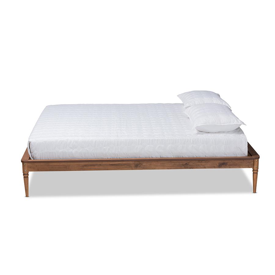 Baxton Studio Tallis Classic and Traditional Walnut Brown Finished Wood Queen Size Bed Frame | Beds | Modishstore - 3