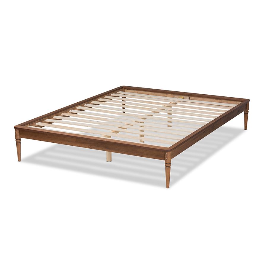 Baxton Studio Tallis Classic and Traditional Walnut Brown Finished Wood Queen Size Bed Frame | Beds | Modishstore - 4
