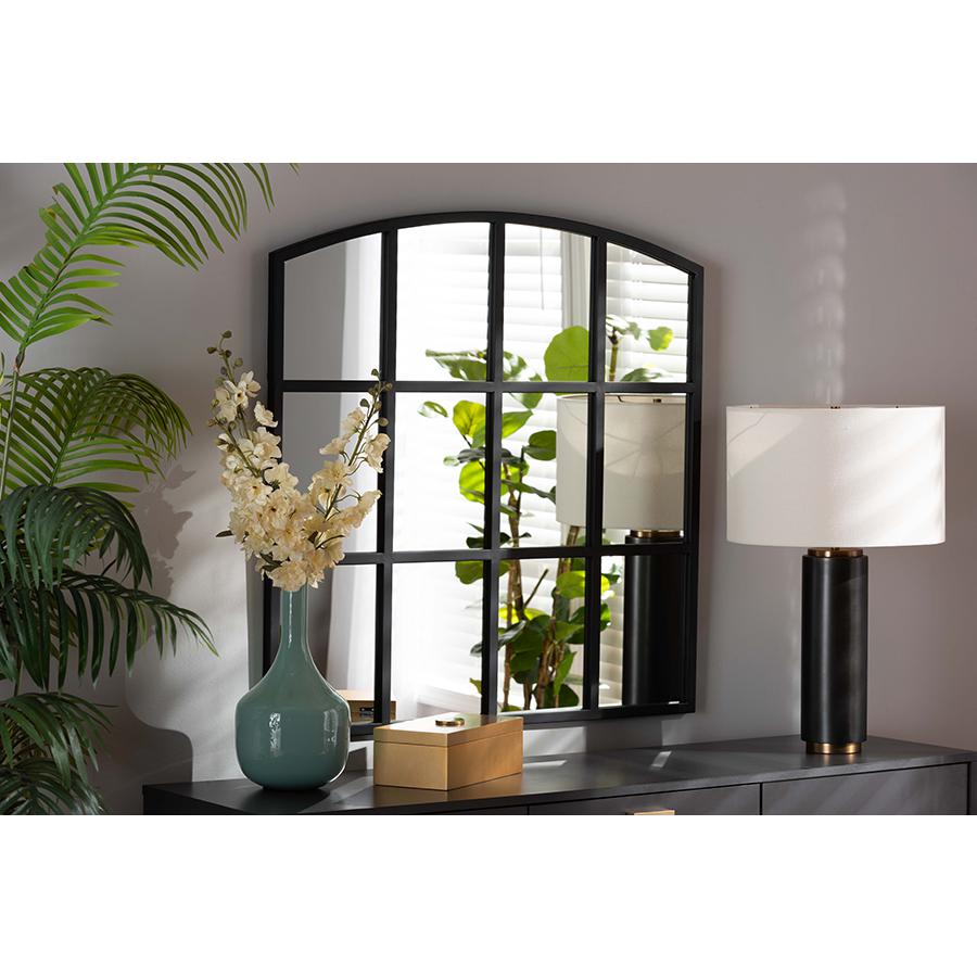 Baxton Studio Barrington Modern and Contemporary Black Finished Metal Accent Wall Mirror | Mirrors | Modishstore - 4