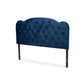 Baxton Studio Clovis Modern and Contemporary Navy Blue Velvet Fabric Upholstered Queen Size Headboard | Headboards | Modishstore
