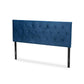 Baxton Studio Felix Modern and Contemporary Navy Blue Velvet Fabric Upholstered Queen Size Headboard | Headboards | Modishstore